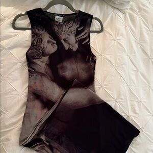 Zara Black and White Mesh Top